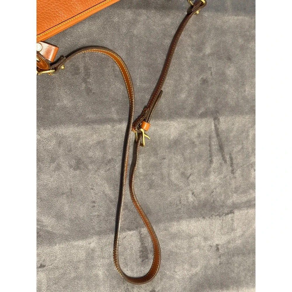 Dooney & Bourke All Weather Leather Crossbody Bag Orange Pebbled Duck Fob Vtg.